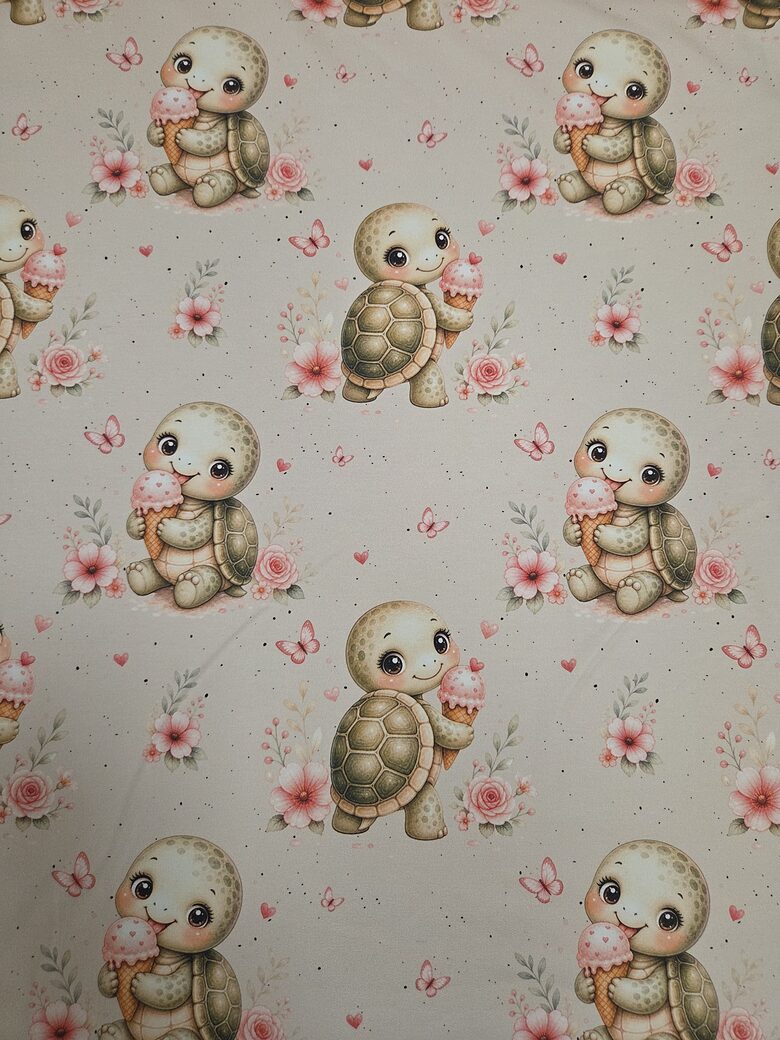 French terry Pink turtles 
