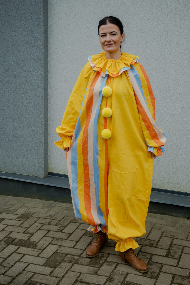 Groovy yellow clown jumpsuit