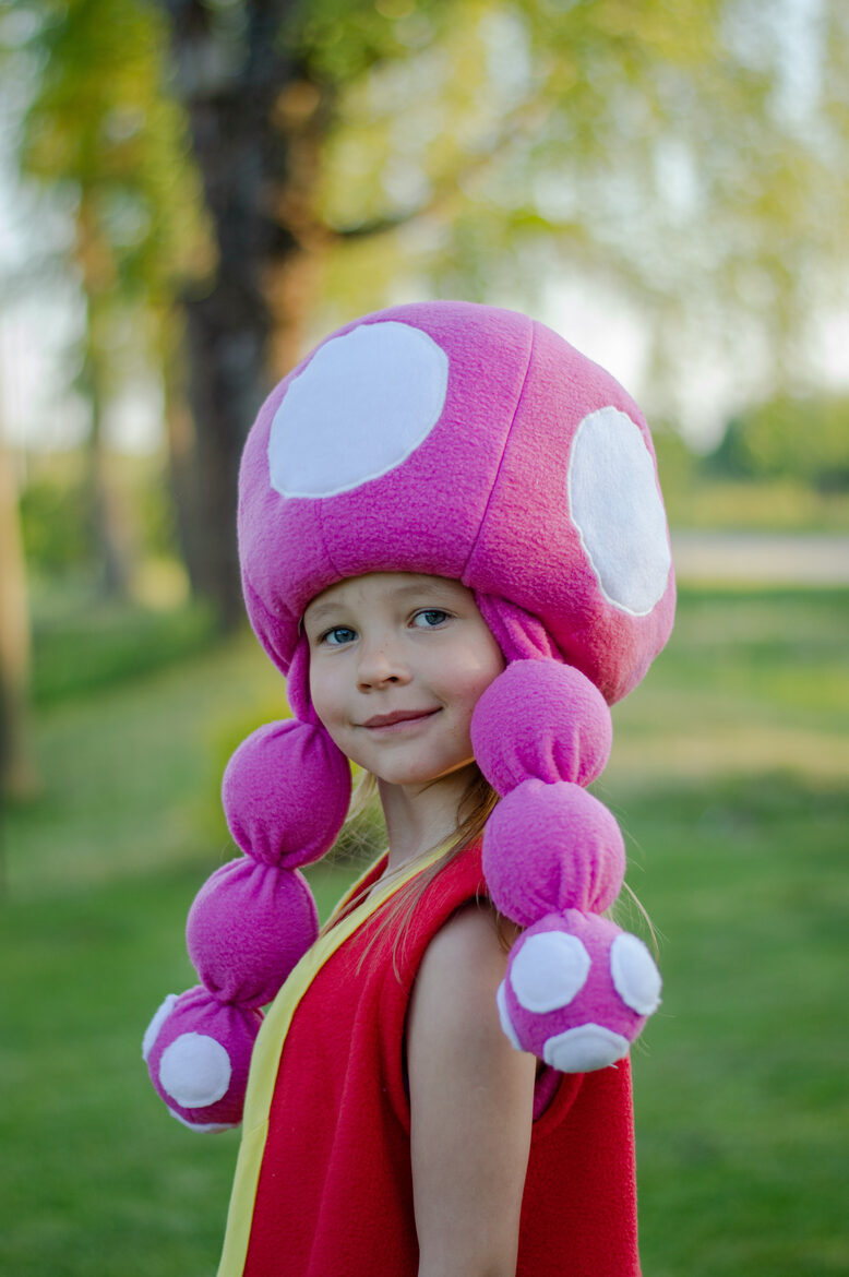 Pink toad hat