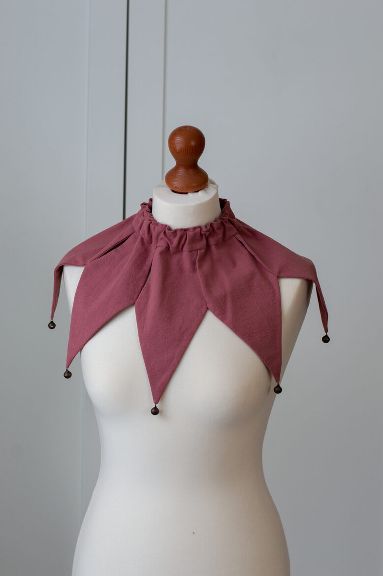 Old pink Jester Pierrot Neck Collar