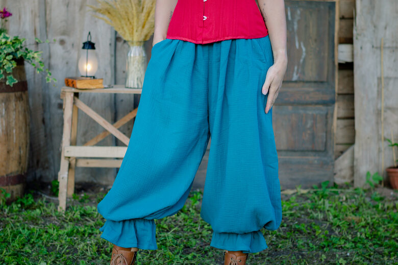 Dark Petrol Fantasy Bloomers – Romantic Puff Pants