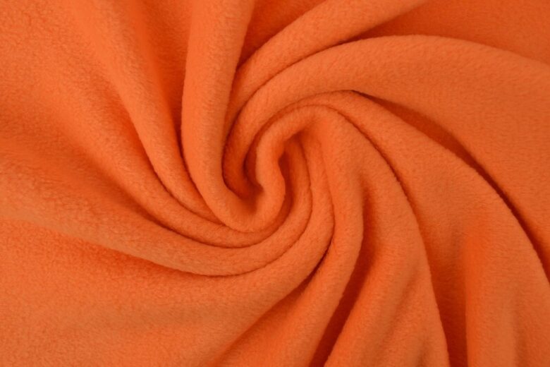 Orange fleece fabric 270 g/m²