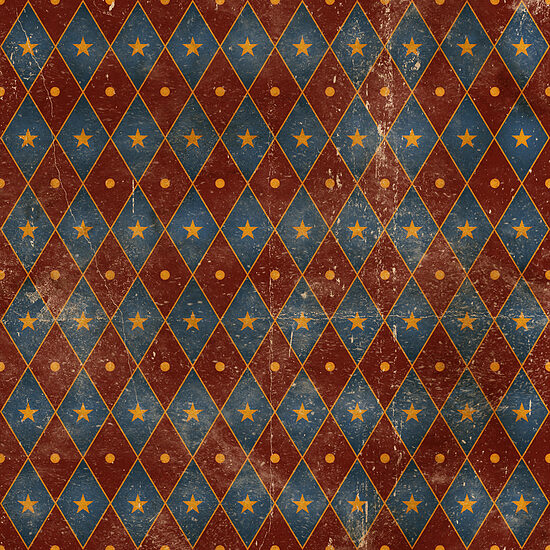 Retro harlequin print double gauze 130g/m2