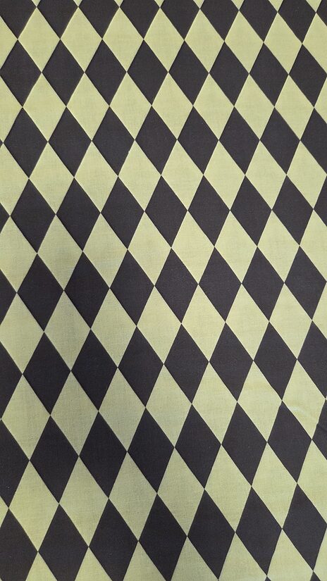 Lime green Harlequin print double gauze 130g/m2