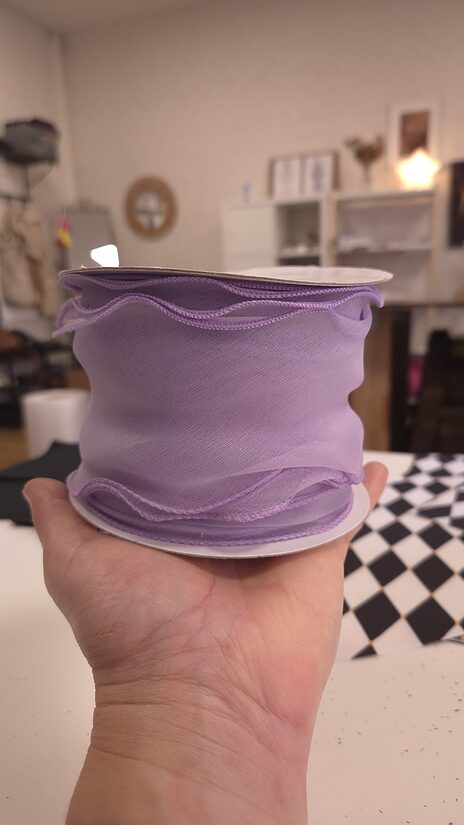 Organza Ribbon Purple 80 mm