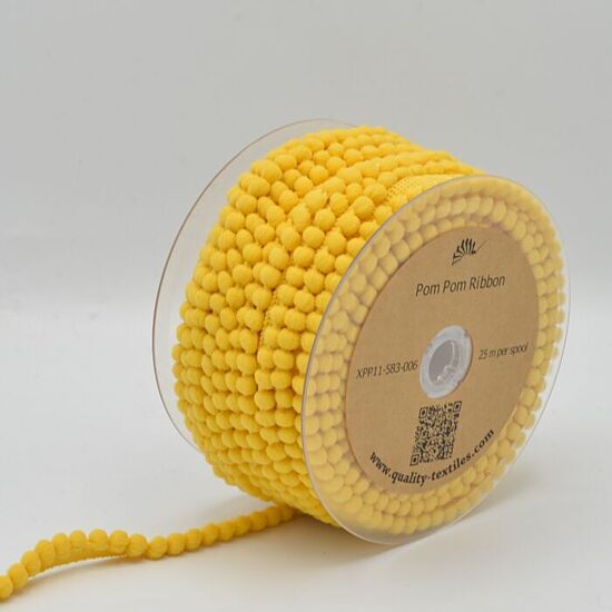 Pom Pom Ribbon Yellow 12 m
