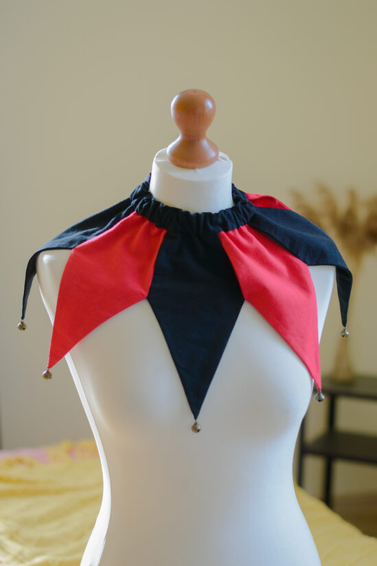 Red and Black Jester Collar size S-M