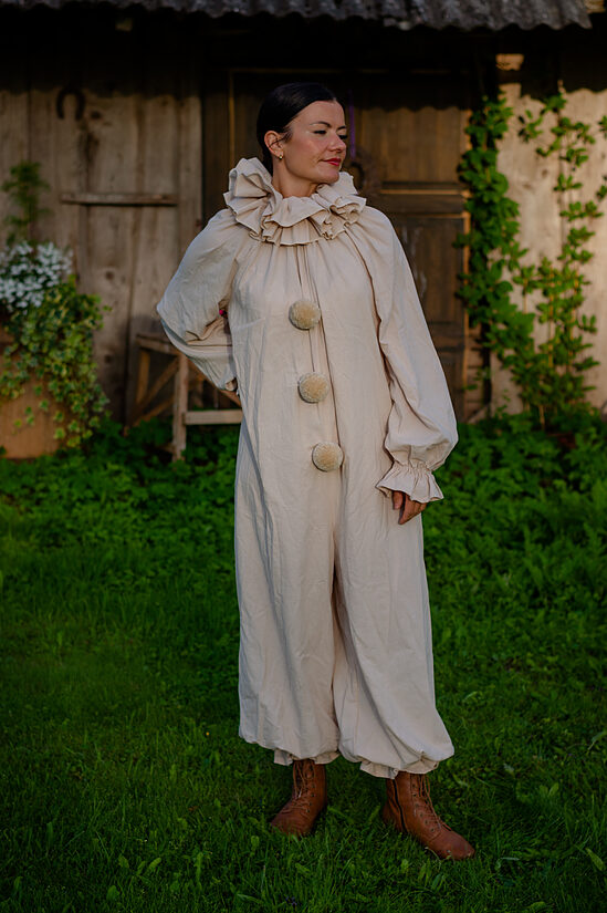 Beige Circus Clown Unisex Suit 