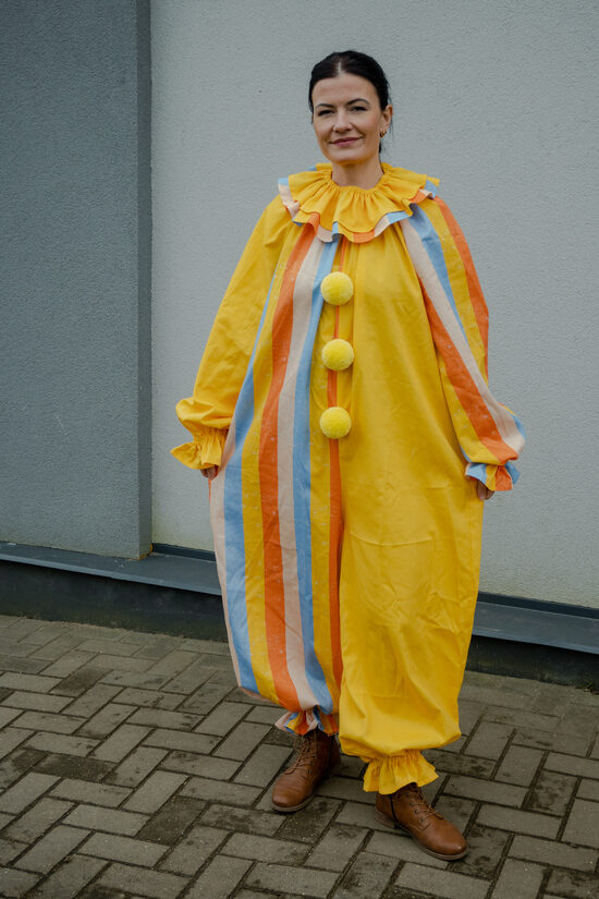 Groovy yellow clown jumpsuit