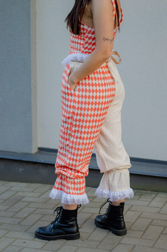 Orange harlequin pants size XL