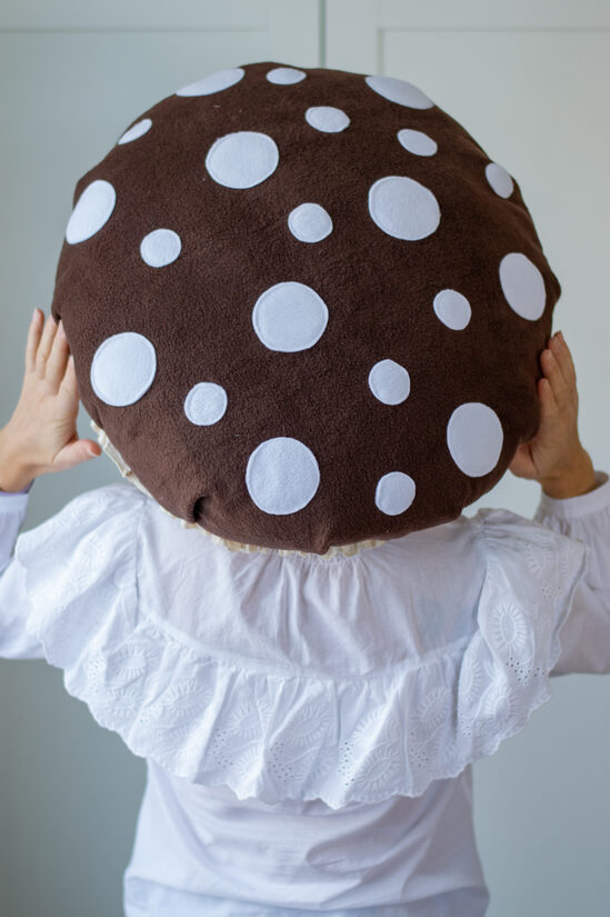 Brown fleece mushroom hat