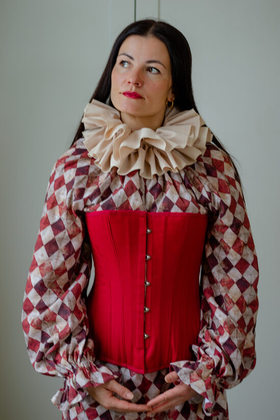 Half bust corset wine red size 38