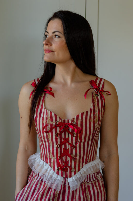 Borderaux corset vintage stripes size M