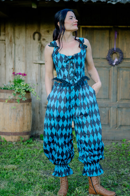 Royal Blue Harlequin Bloomer Pants size 38/M
