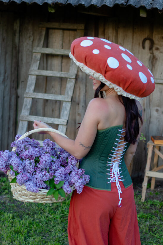 Copper Amanita Fleece Mushroom Hat size M