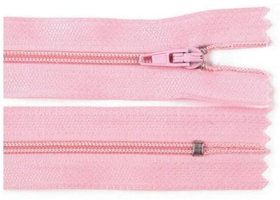 Nylon Zipper Baby Pink length 50 cm pinlock