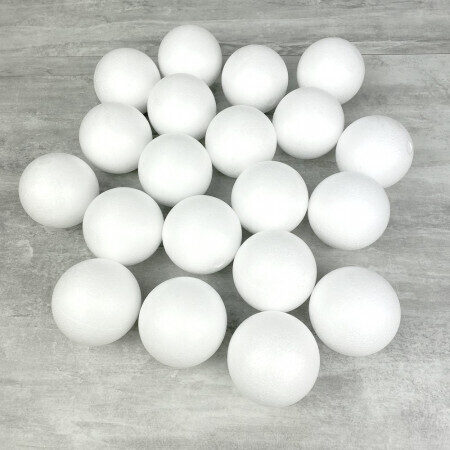 Set of 20 polystyrene balls, diameter 6.5 cm 