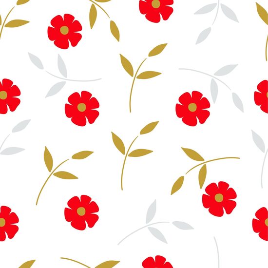 Muslina audums Red flowers 130g/m2