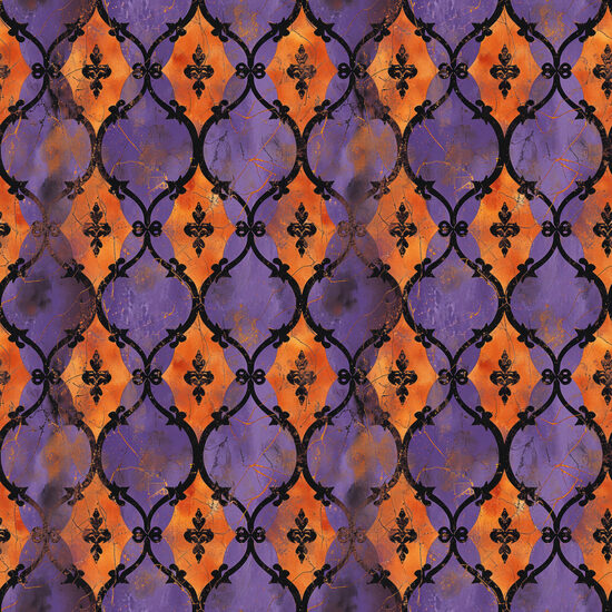 Muslina audums Purple & Orange 130g/m2