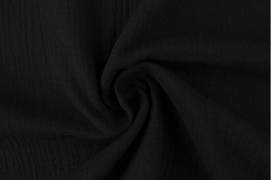 Kokvilnas muslina audums Black 140 g/m2