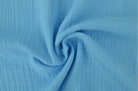 Kokvilnas muslina audums Aqua blue