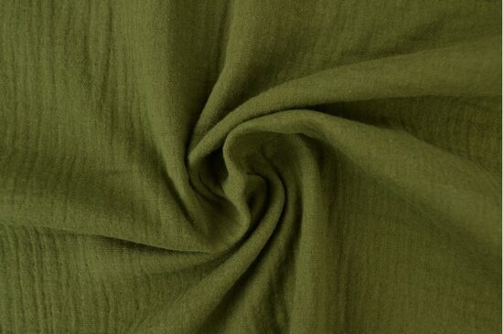Kokvilnas muslina audums MOSS GREEN