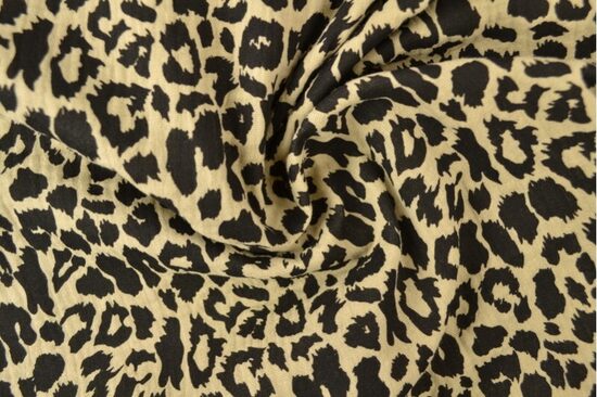 Kokvilnas muslina audums Leopard print 140g/m2