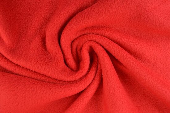 Red fleece fabric 270 g/m²