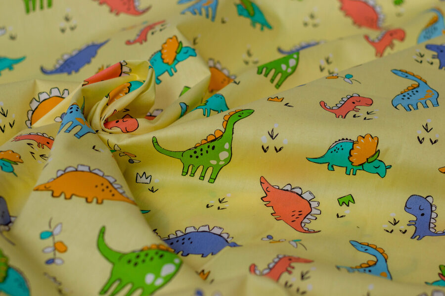 Kokvilnas audums Dinosaur print 110g/m2