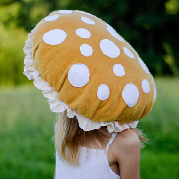 Mushroom hat - made from Ochre yellow fleece